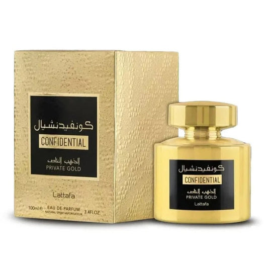 Lattafa Confidential Private Gold 100ml Eau de Parfum - LE SHOP COLOMBIA
